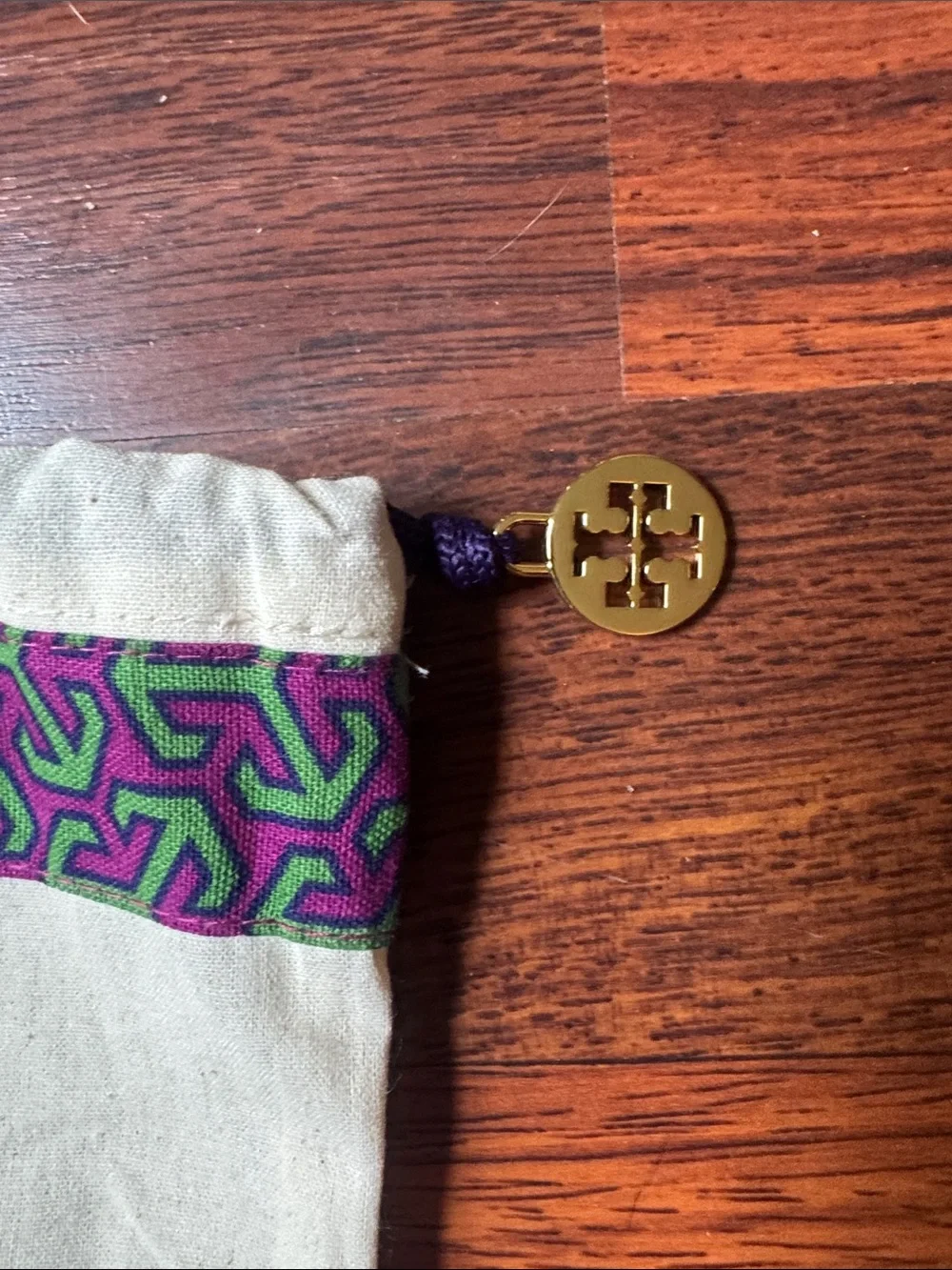 Tory Burch Canvas Drawstring Dust Bag with small accessory dust bag